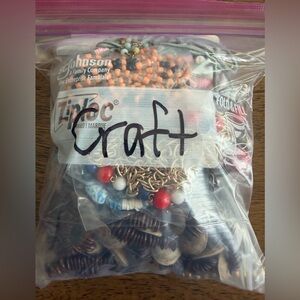 Craft jewelry, one pound, lots of beads, gold and silver